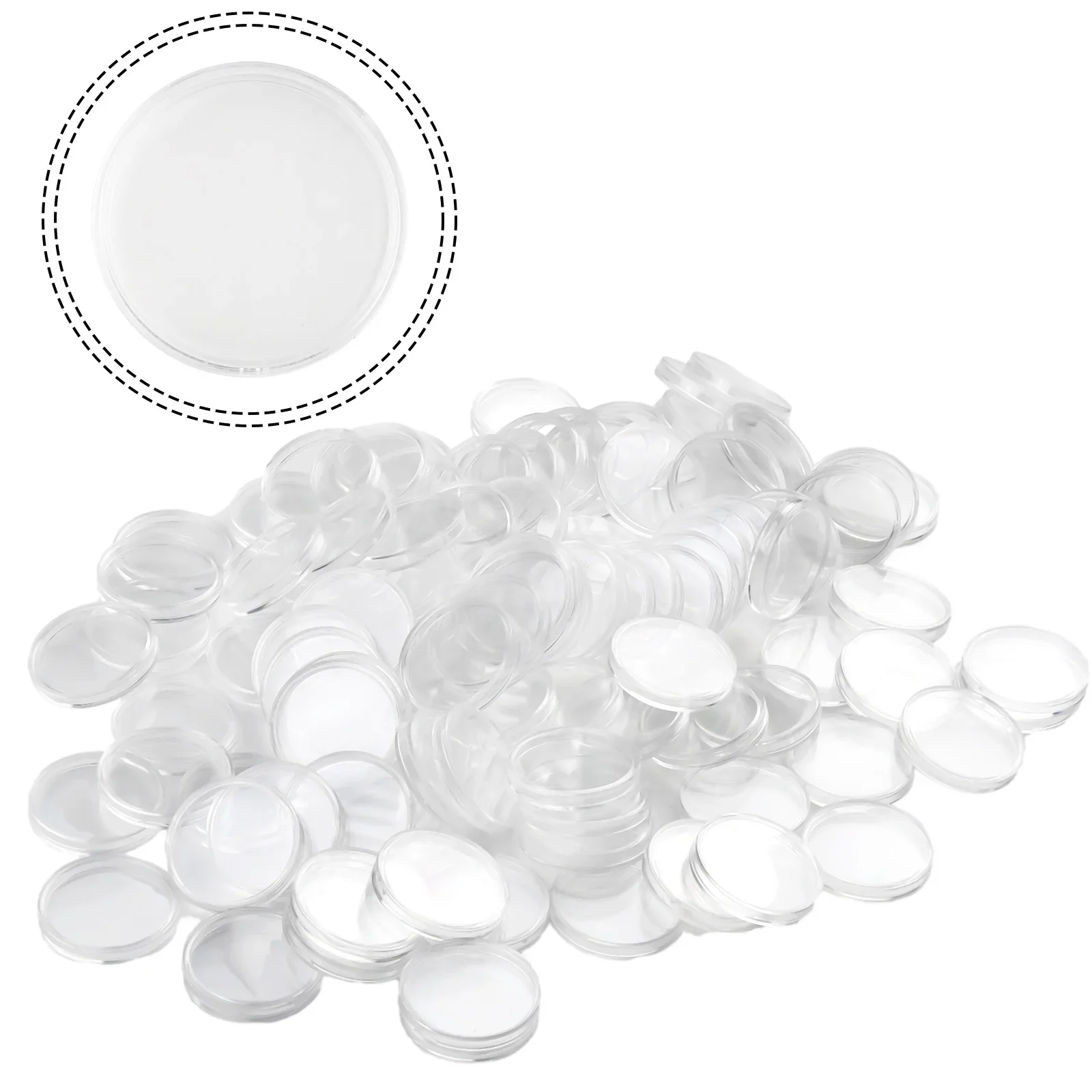 Clear Plastic Coin Capsules Holder, 34mm Size, Pack of 100, Protect and Display Your Valuable Commemorative Coin Collection 4