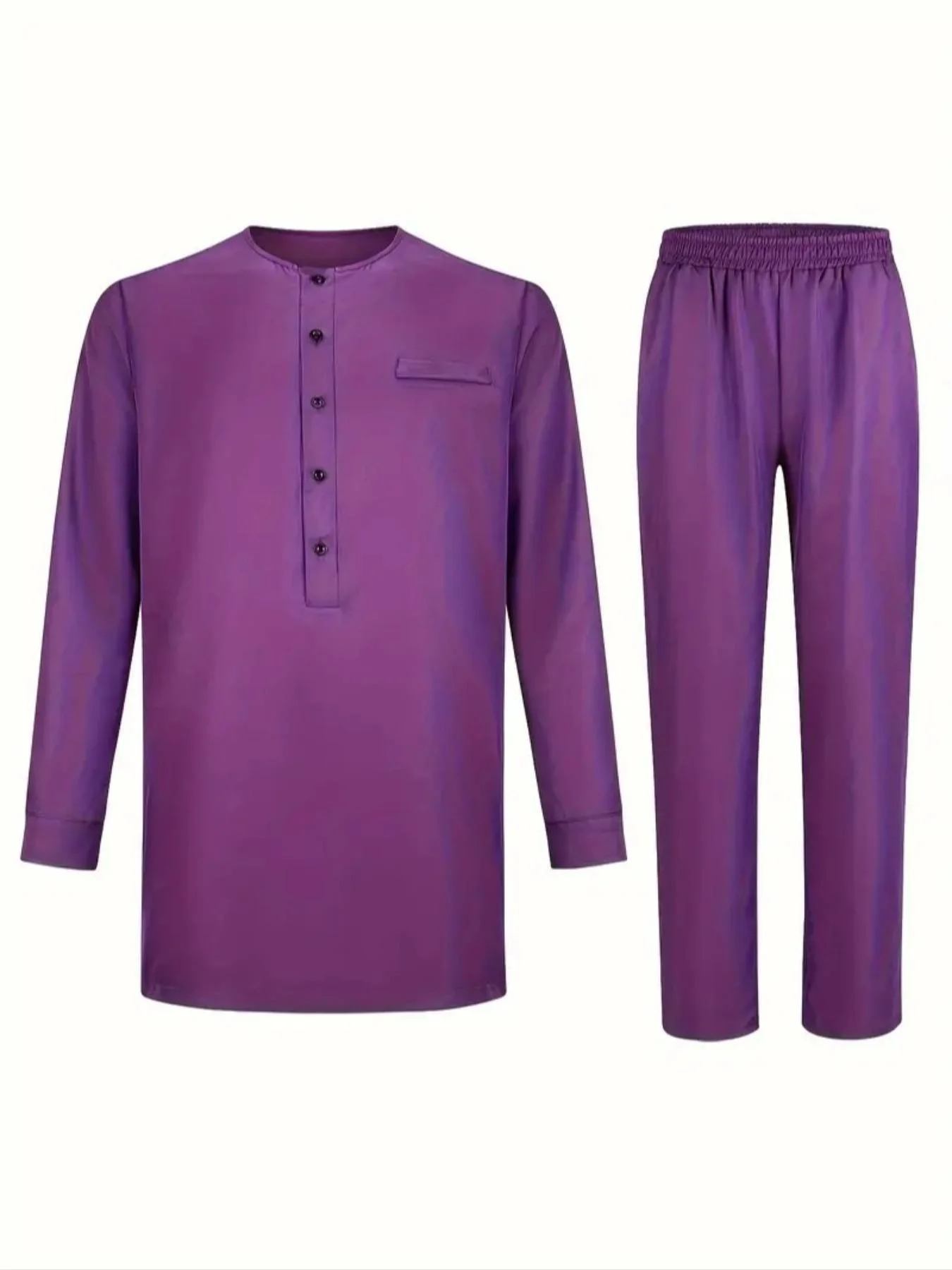 Dashiki New Lslamic Moroccan Muslim Business Casual African Purple 100% Authentic High Quality Original Live Shot Men's Suit 2