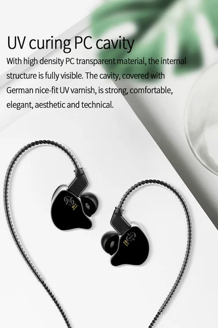 CCZ Melody in Ear Monitor, Dynamic Hybrid Dual Driver in Ear Earphones  1BA+1DD HiFi Wired Headphones Musicians IEM Upgrade Deep Bass Suitable for  Bass