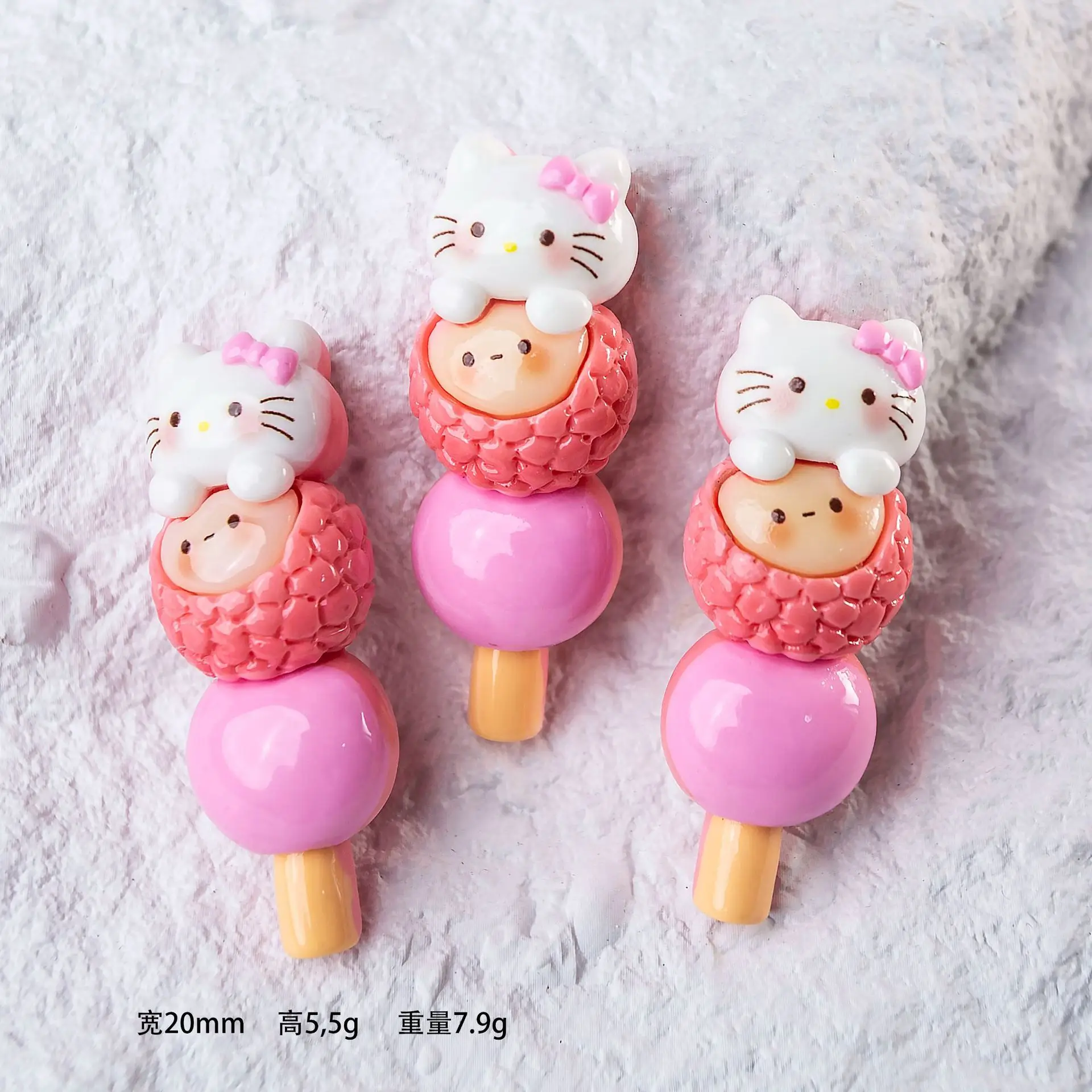 2pcs sanrio 수지 플랫 백 카보 숑 쥬얼리 만들기 diy scrapbooking embellishments 수지 점액 매력 공예 용품