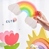 Rainbow Cactus Shape Acrylic Pen Holder Cute Multi Compartments Pencil Box Kids Desktop Stationery Organizer Decoration 4