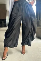 Women Plus Size Ruched Drawstring Pants Harajuku Elastic Waist Loose Cargo Pant Casual High Street Trousers 2025 Fashion Pant - Image 2