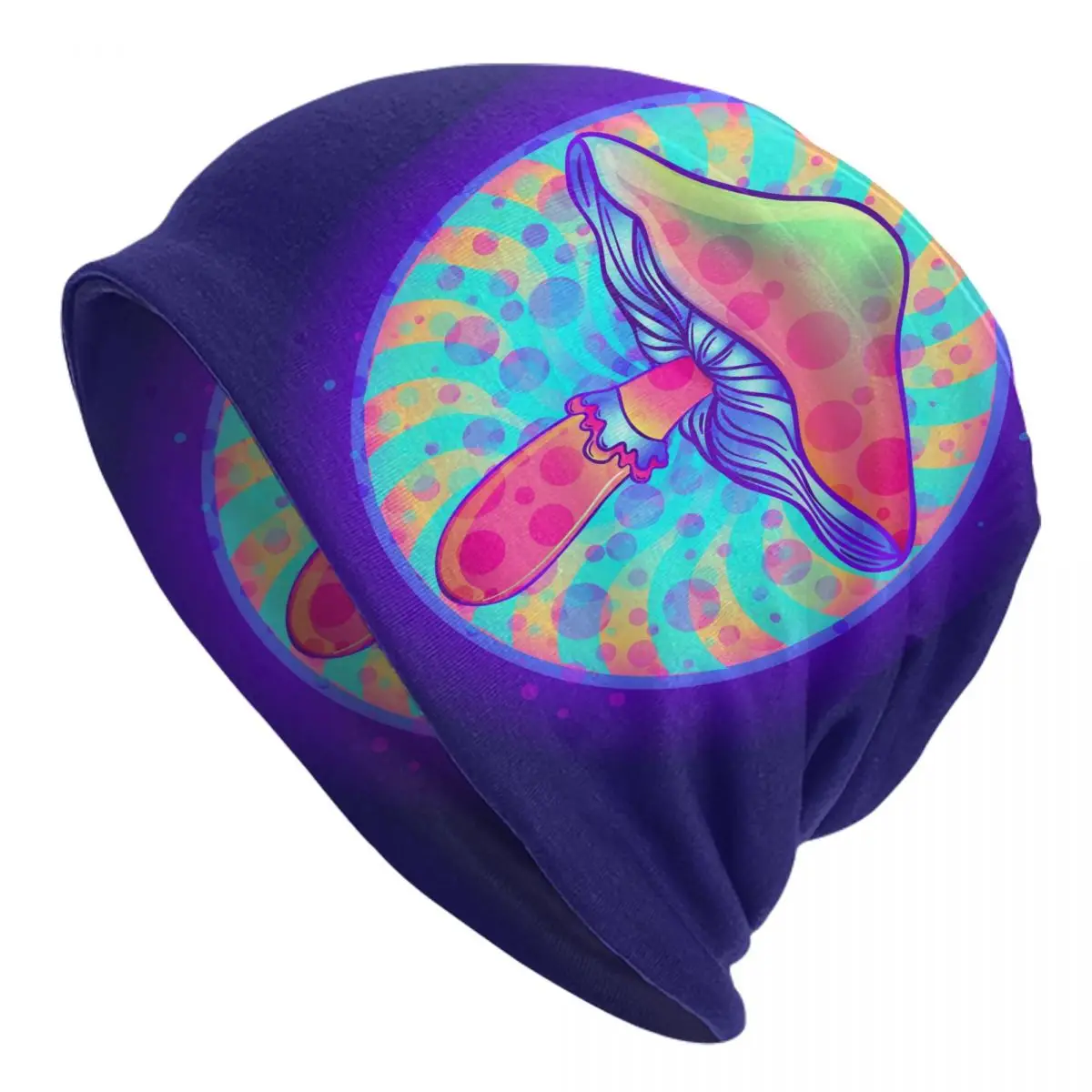 

Bonnet Hat for Men And Women Magic Mushroom Print Knitted Beanies Soft Turban Hat Hip Hop Beanie