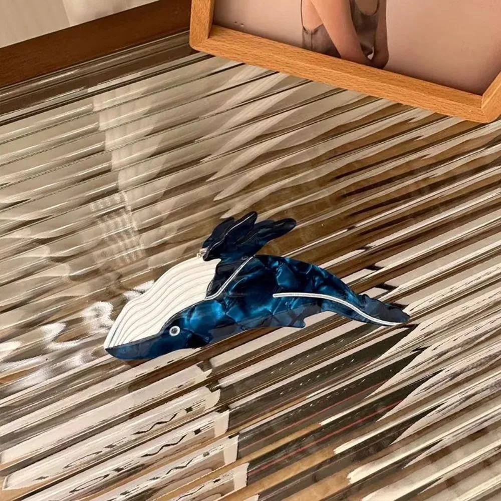 Mode Große Wal Haar Klaue Cartoon Rutschfeste Acetat Haar Clips Leichte Wal Geformte Haar Klaue Kopfbedeckung – Detail 6