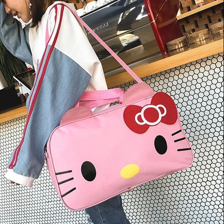 

Kawaii Sanrio Hello Kittys Travel Bag Cute Cartoon Duffel Bag Large Capacity Waterproof Sports Bag Y2K Crossbody Bag Girls Gift