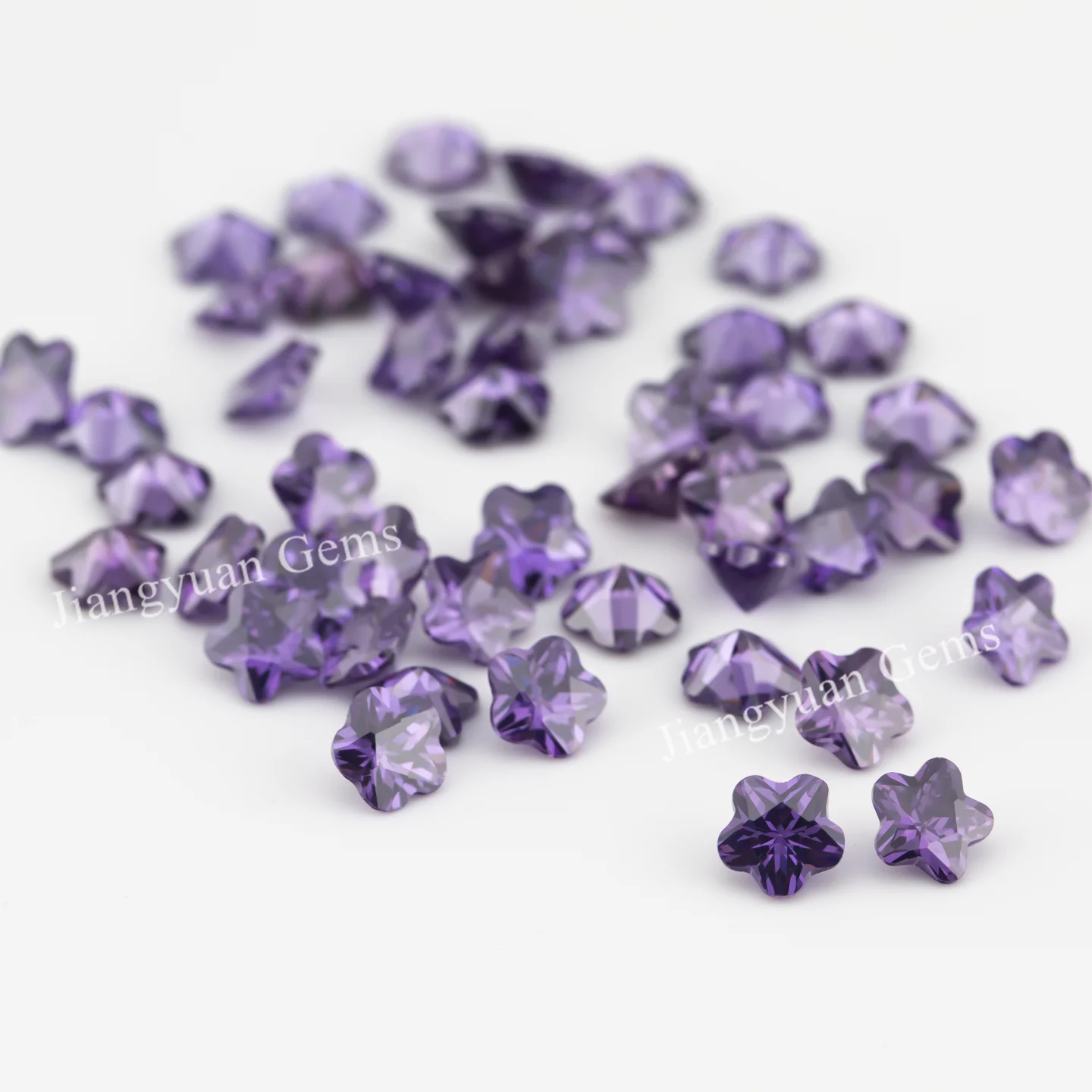 Größe 3x3mm ~ 10x10mm 5A Zirkon Blumenform Verschiedene Farben Zirkonia Stein Lose CZ Synthetischer Edelstein für die Schmuckherstellung – Detail 17