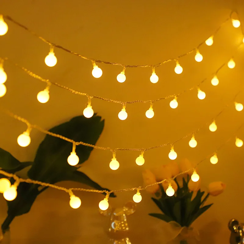 

10M 6M 3M Star Balls LED Fairy String Lights Battery USB Operated Wedding Party Lights Christmas Outdoor Room Garland Decoration