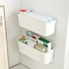 WORTHBUY Wall Mounted Medicine Storage Rack Cabinet Plastic Drug Organizer Shelf Desktop Stackable Medicine Storage Basket 2