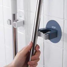 

NEW Durable Mop Clip Kitchen Bathroom Storage Rack Mop Clip Waterproof Mop Storage Hanger Free Punch Room Organizer Dropshipping