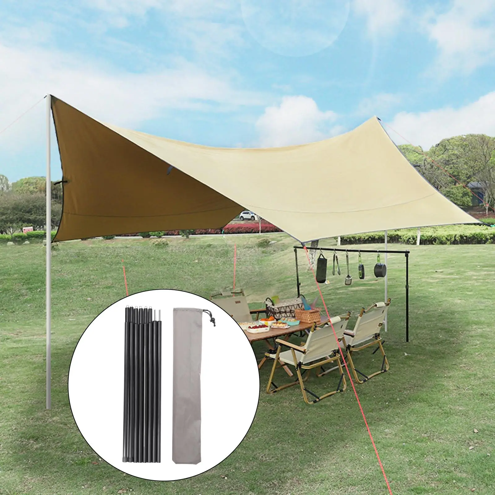 2pcs asta per tenda in fibra di vetro tenda da campeggio palo tenda asta di  supporto baldacchino telai per tende accessorio adatto per 2*1.5 M doppia  tenda - AliExpress