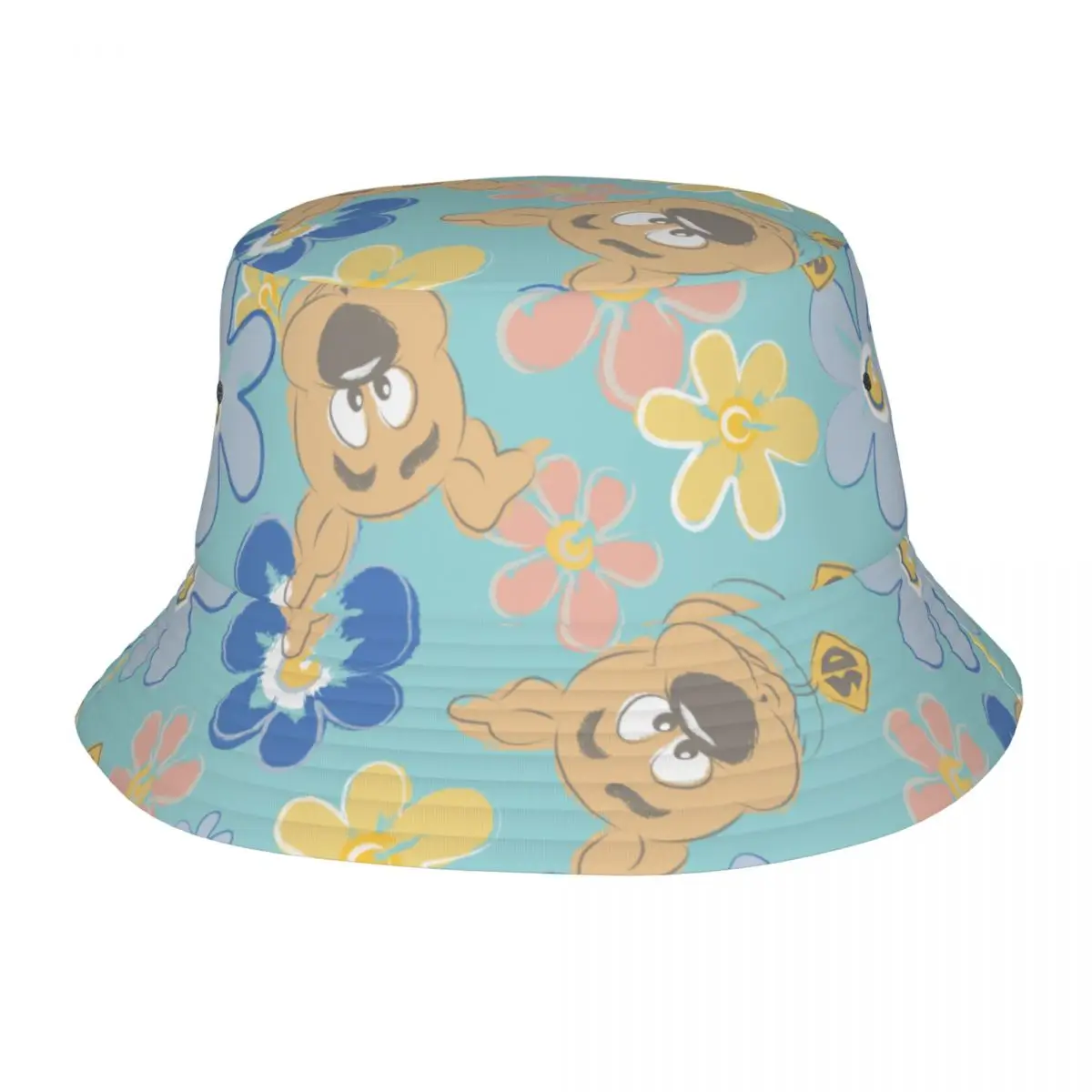 Trendy Puppy Scooby Flower Bucket Hat Woman Foldable Outdoor Doo Cartoon  Fishing Hats Sun Hat