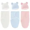 0-3Months Newborn Baby Sleeping Bag With Hat Set Adjustable Baby Swaddle Blanket Summer Thin Breathable Soft Cotton Boys Girls 2