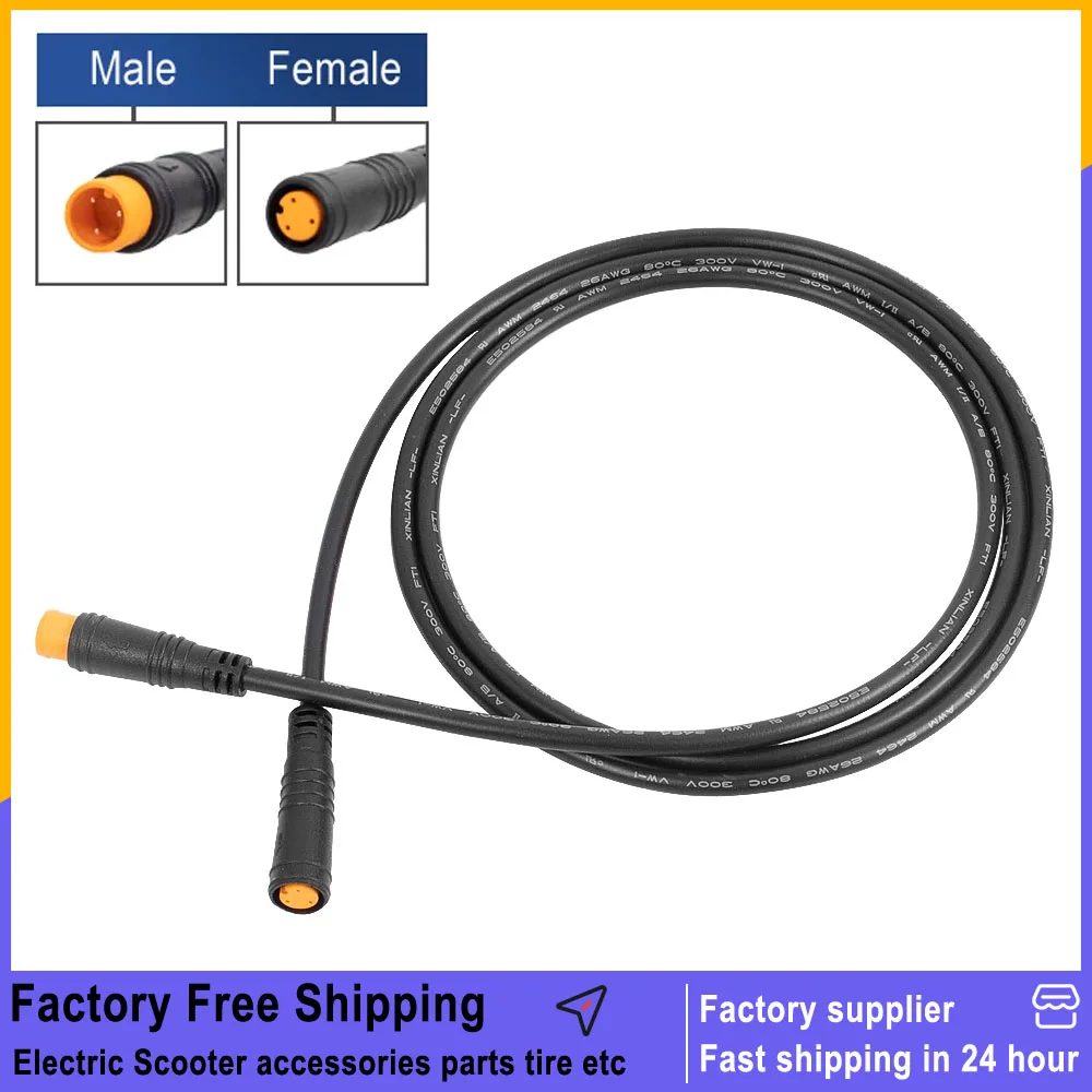 3 Pin Sensor Thumb Throttle Extension Cable Electric Bicycle for BAFANG E-bike Brake Lever 100CM Male To Female Connector Cables