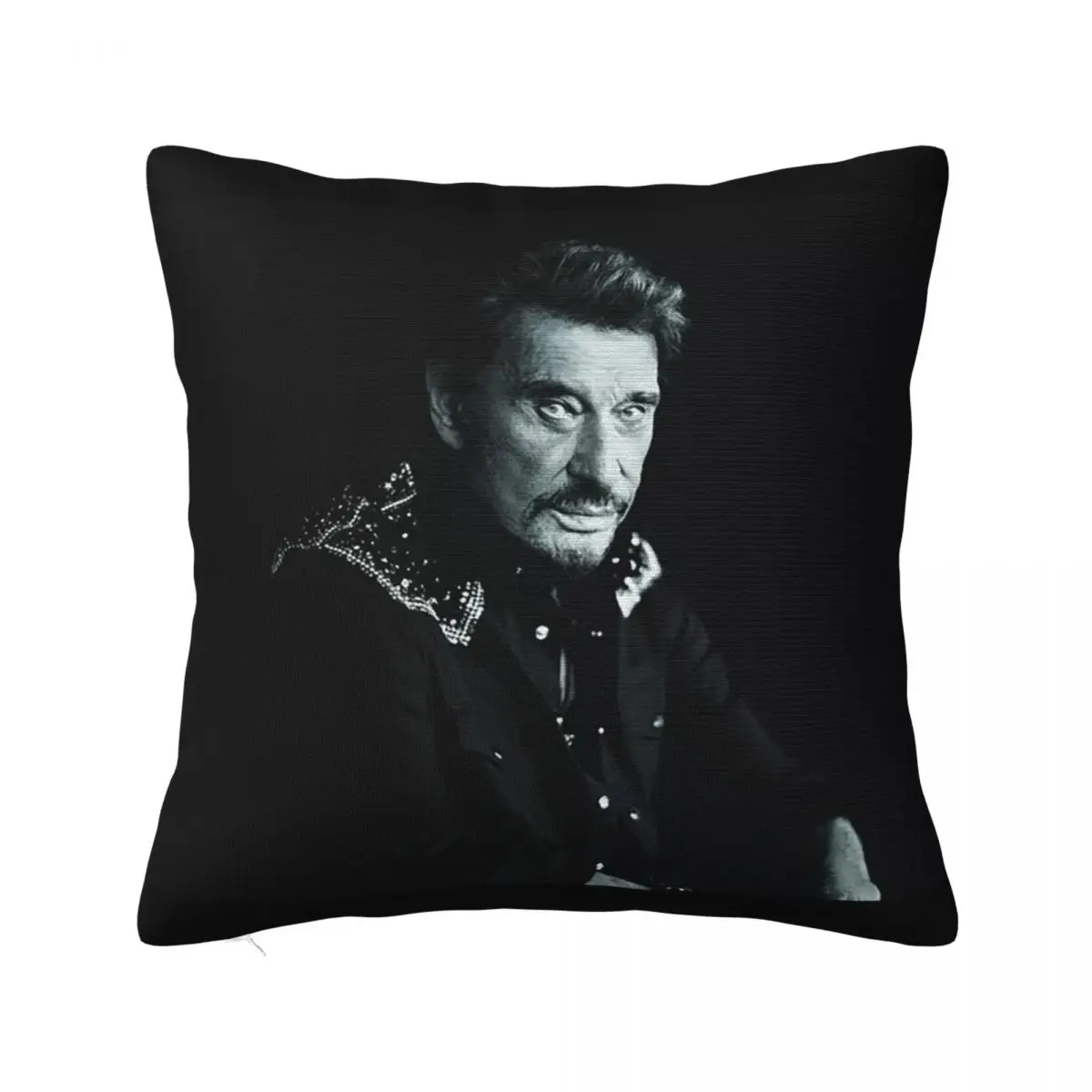 

Johnny Hallyday Pillowcase Printed Polyester Cushion Cover Decorative Star Throw Pillow Case Cover Bed Zipper 18"