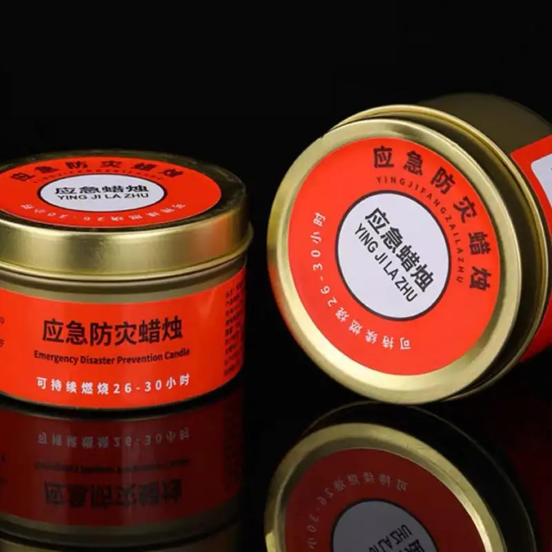 Disaster Prevention Emergency Power Outage Lighting Candles 30Hour Tea Light In Flat Container Windproof Warmer Tea Light Candle