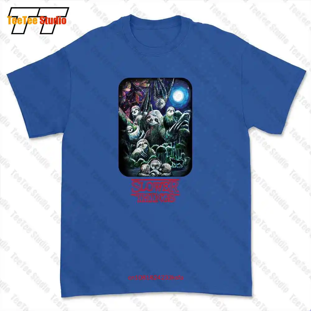 thumbnail image 1 of Camiseta con estampado de perezoso, divertida, de Slower Things, inspirada en Stranger Th!Ngs, 1MQM, 1 of 4