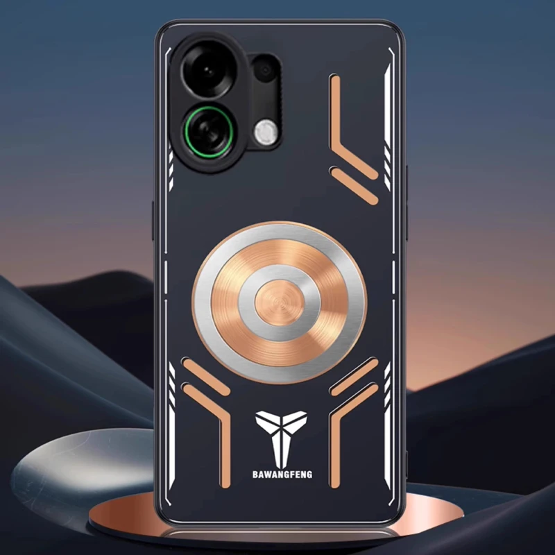 Premium Brass Graphene Cooling Phone Case with Metal Magnetic Red Copper Heat Dissipation Feature
