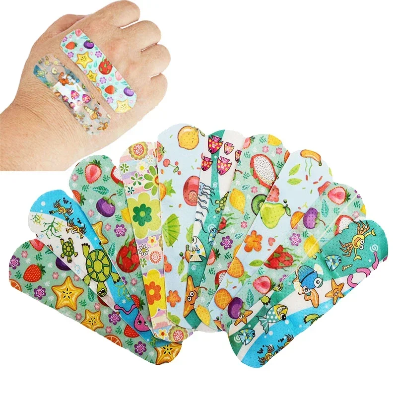 Medical bandaids 100pcs cartoon pattern waterproof hemostasis first aid for kids