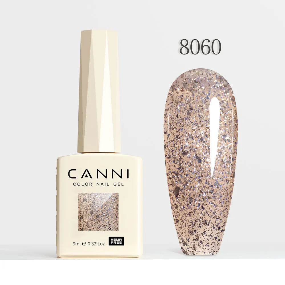 CANNI Super Glossy Glitter Cat Eye Nail Gel Polish - Hema Free Diamond Top Coat, Semi-Permanent UV LED Varnish