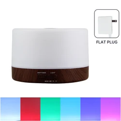 500ml Ultrasonic Wood Grain Essential Oil Aroma Diffuser with Remote Control (E - US)