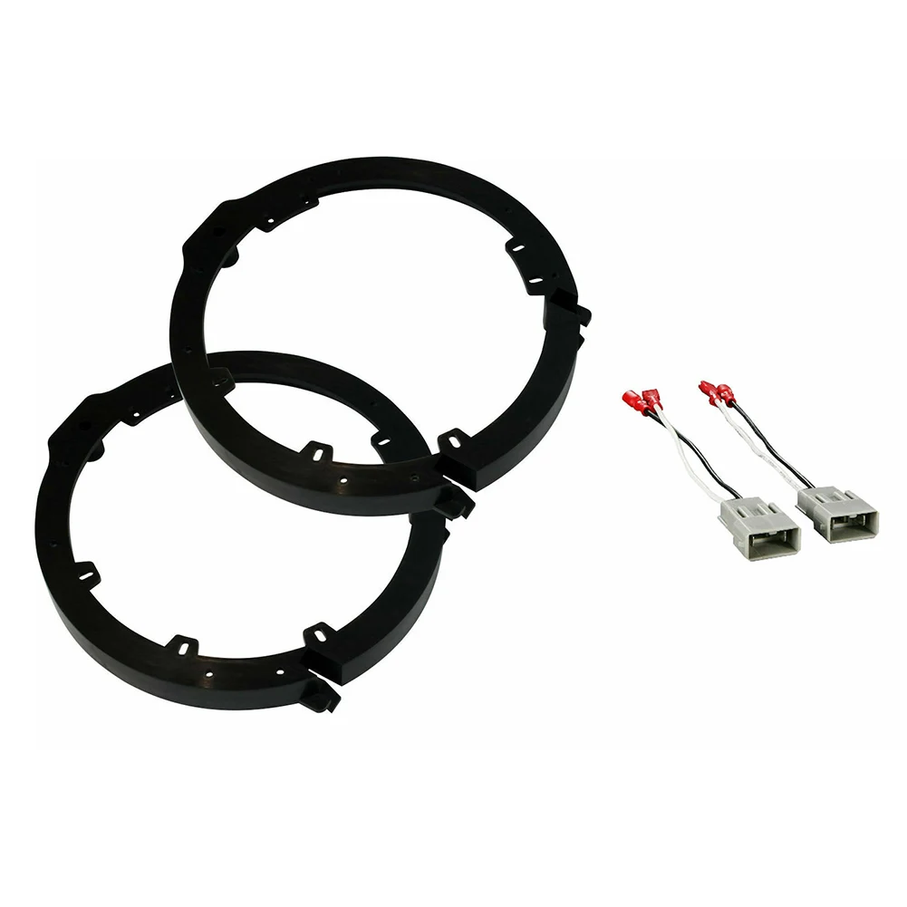 2 Pairs 165mm Car Speaker Adapter Board + Wiring Harness Black For Accord 2008-2012 For Civic 2006-2017 For CR-V 2012-2013