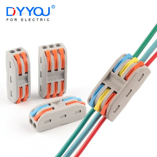 Mini Connecteur De Fil Électrique Rapide, Levier Enfichable, Pinces À  Câble, Bornier Spl-2/3 Connecteurs D'éclairage Led - Connecteurs -  AliExpress