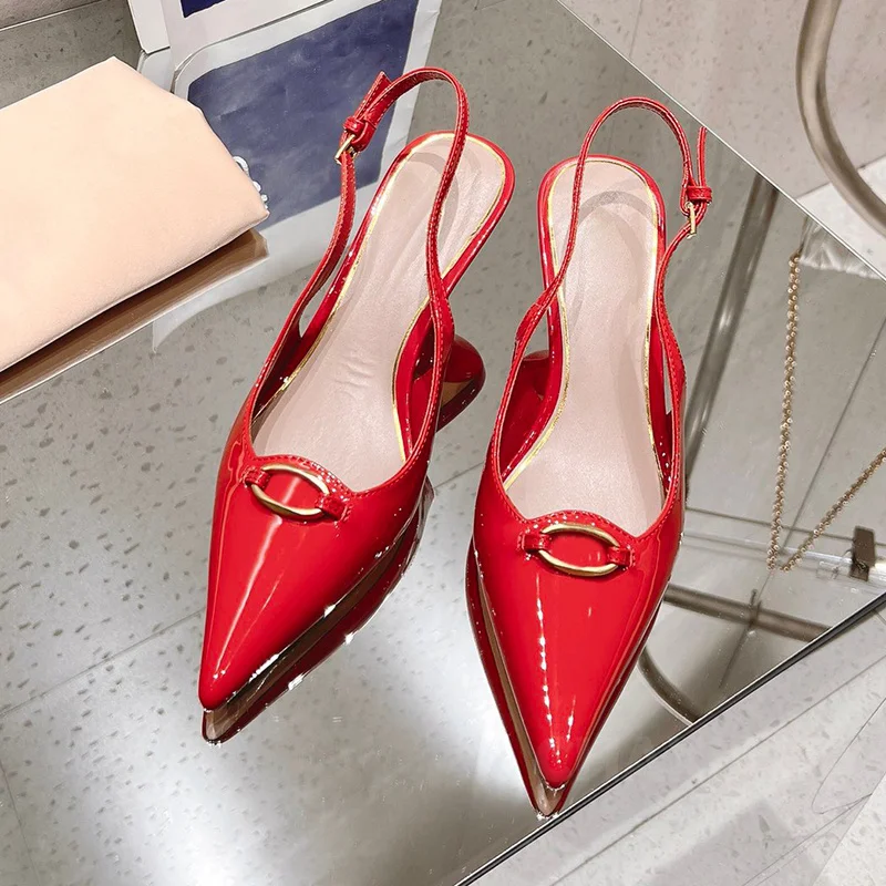 

Ladies Sandals Summer 2024 New Toe Wrapping Metal Decor Ankle Buckle Design Female Shoes Hot Selling Items Sandals