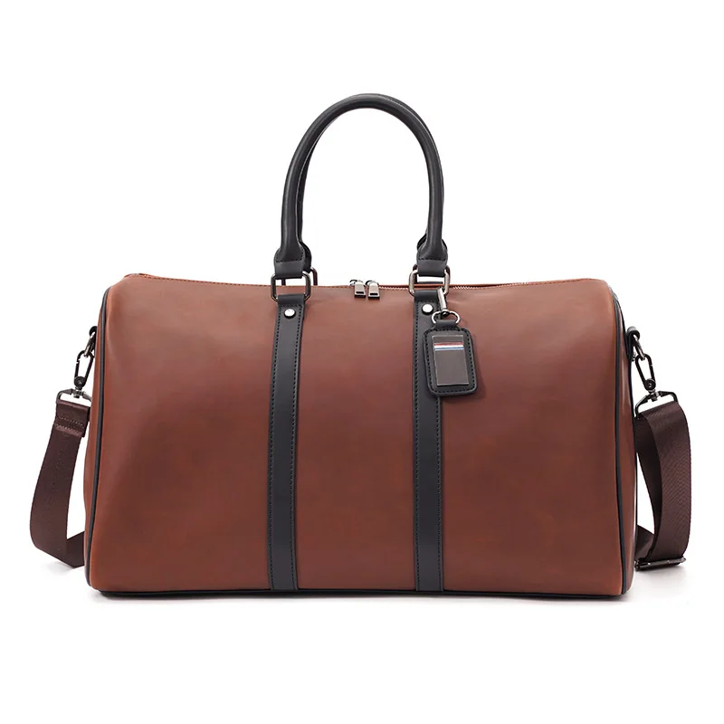 New Fashion Leather Travel Bag Large Capacity Travel Shoulder Messenger Duffl Bag Short Trip Men Sports Package Hand Luggage Bag