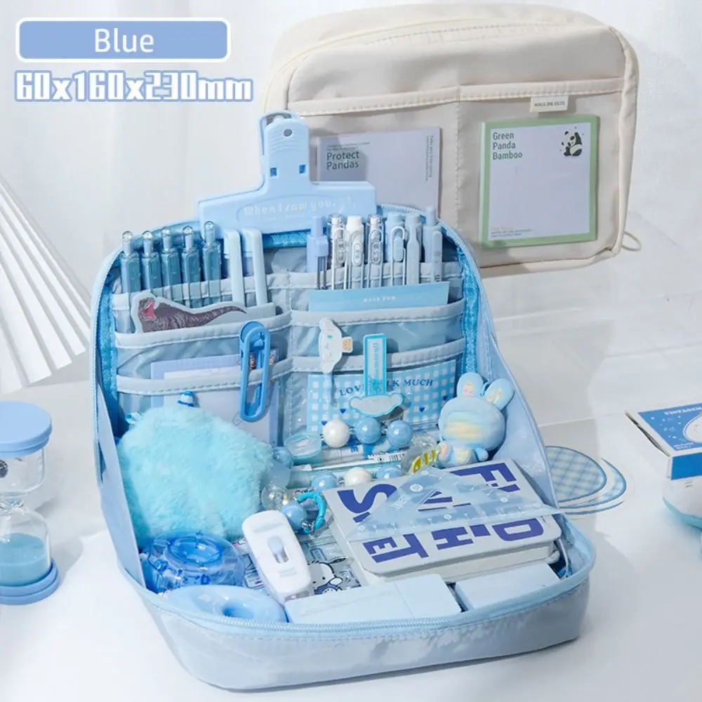 حقيبة أقلام رصاص متعددة الوظائف بسحاب ، منظم قرطاس...