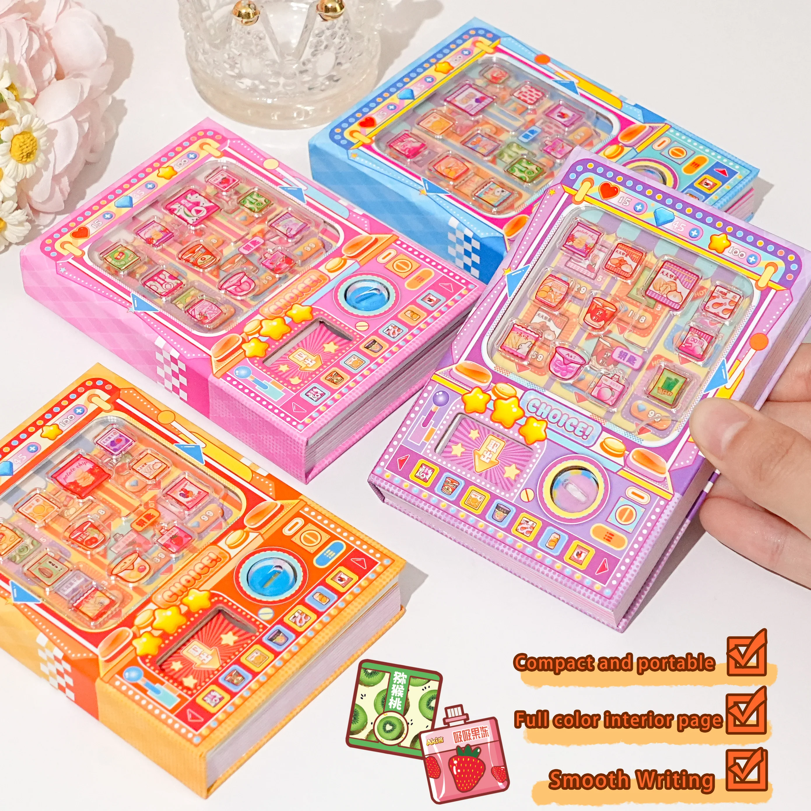 Portable Pocket-Sized Colorful Snack-Themed Notebook with High Aesthetic Appeal