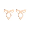 QIAMNI Stainless Steel Minimalist Geometric Parabatai Runes Stud Earrings Fashion Shadowhunters Angelic Power Jewelry Gift Charm 2