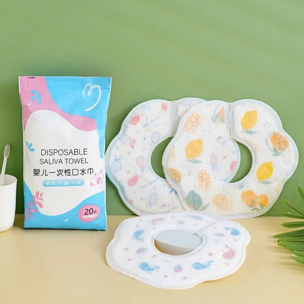Soft Cotton Waterproof Disposable Bibs for Baby Feeding