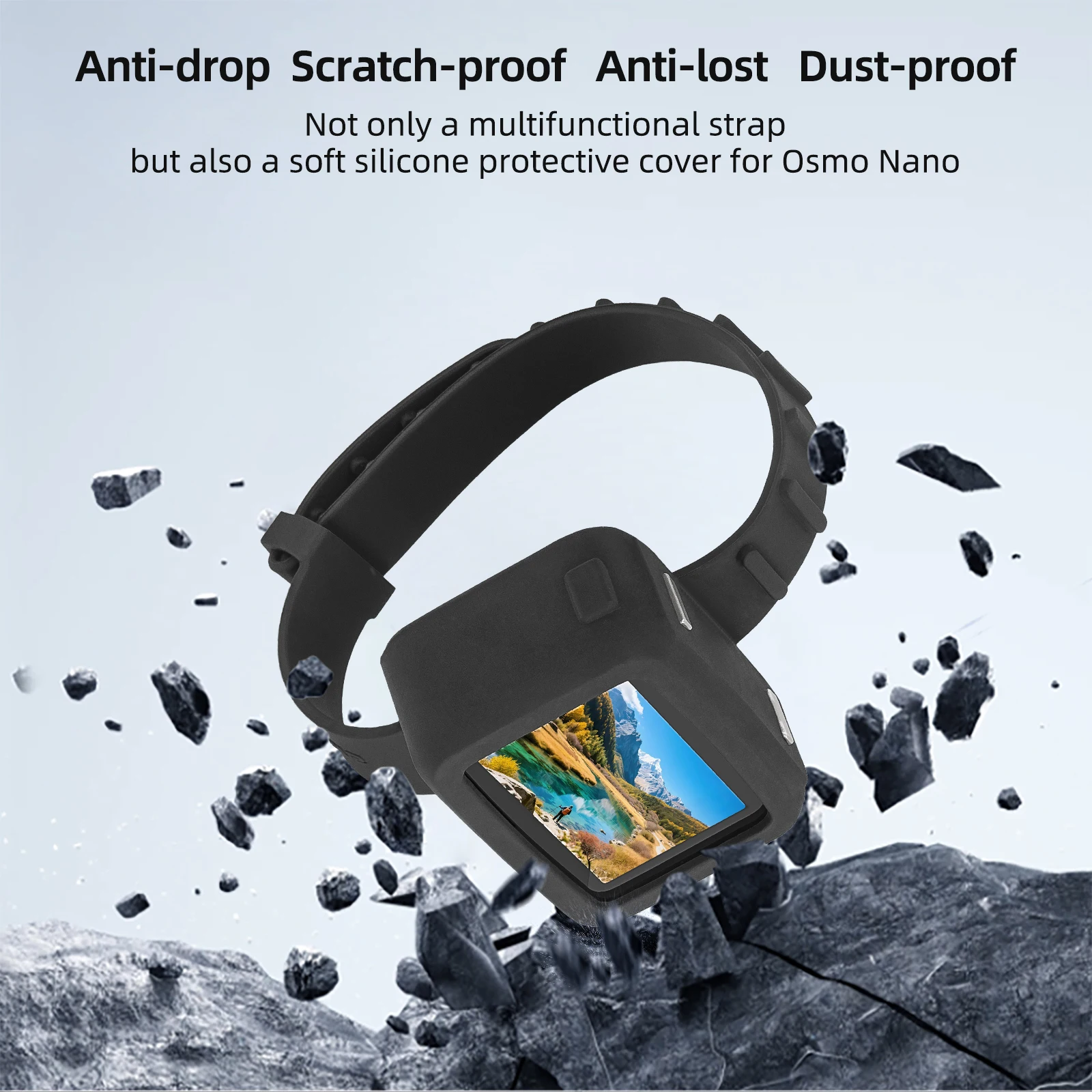 Silikon-Handgelenkband-Schutzhülle für DJI Osmo Nano, verstellbarer Handgelenkriemen, Zubehör, kratzfeste Abdeckung für DJI Nano – Detail 1