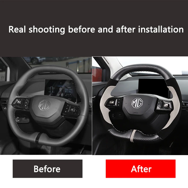 For Mg4 Mulan 2022 Car Steering Wheel Cover Interior PU Leather Anti Slip  Auto Steering Wheel Protector New for accessoire mg4 - AliExpress