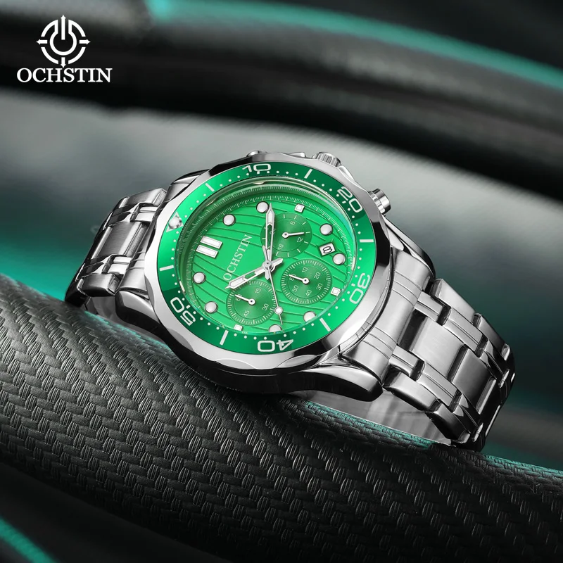 OCHSTIN Hot Model 2024 Mariner Series Trendy Hundred Waterproof Watch Multifunction Quartz Movement Men's Quartz Watch