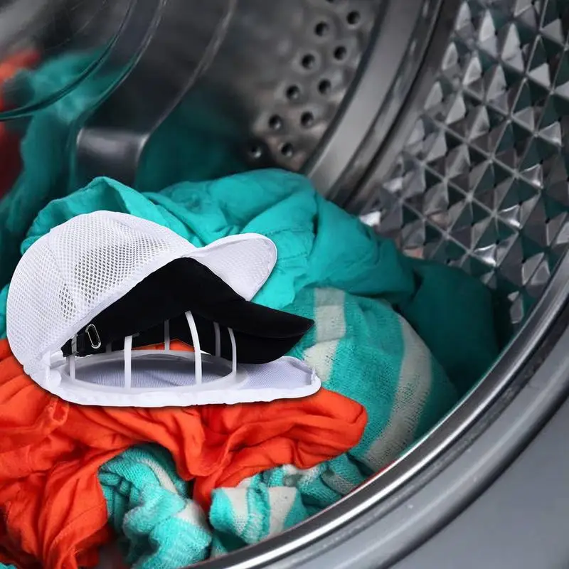 2pcs Hat Washer For Washing Machine Washing Machine Hat Protector With Mesh Bag 2 In 1 Baseball Cleaners Cap Shaper Fit For cap washer rack