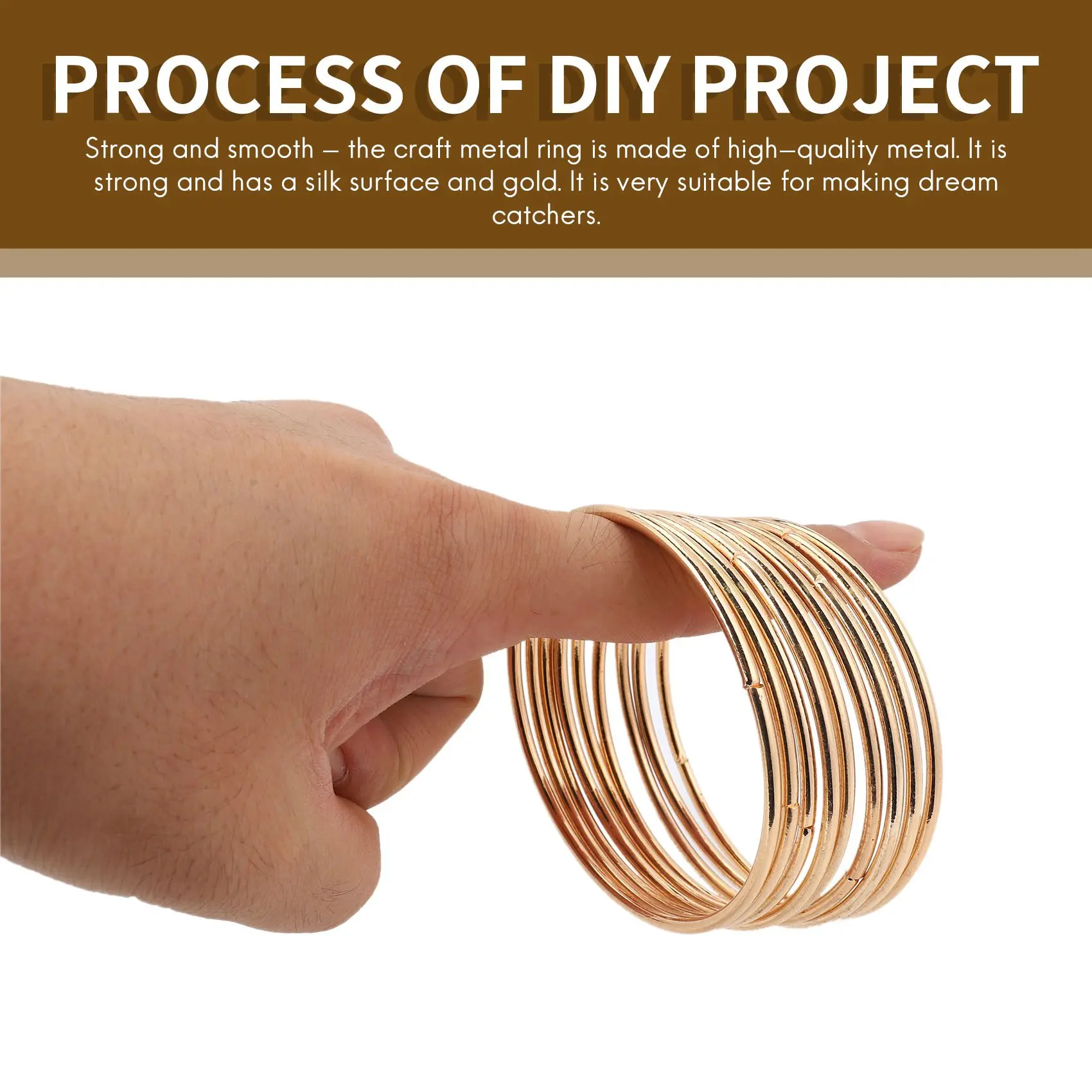 10 Pack Gold Dream Catcher Metal Rings Hoops for Crafts Macrame Ring for Dreamcatchers and Crafts 3 Inch 4