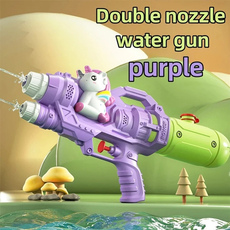 Unicorns,Dinosaurs, ducks, twin sprinklers Water Summer Soaker Squirt Guns for Pool Yard Lawn Beach Party Games Water Toys 3