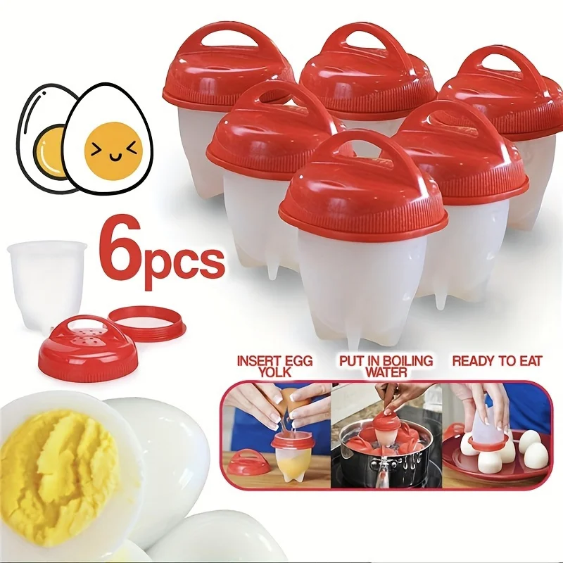 Silicone Egg Poacher High-Temperature Resistant Cooking Cups Egg Boiler Mold Cup for Perfect Hard Boiled Eggs Easy Shellless Breakfast Prep