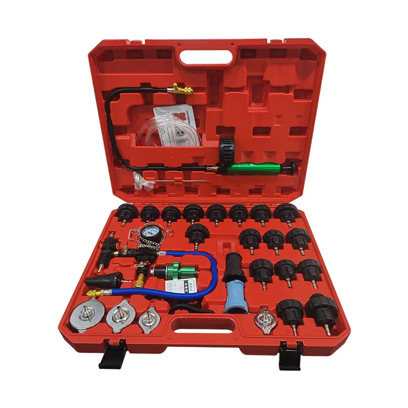 

34-piece Set of Vacuum Type Automobile Water Tank Antifreeze Coolant Replacement Filler Side-leak Detection Kit