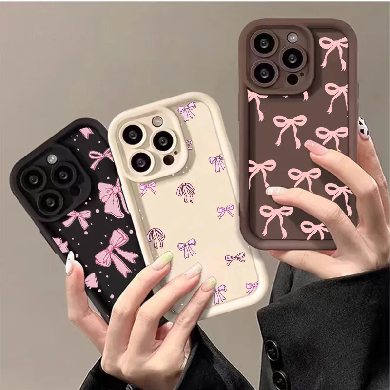 Luxury Pink Bowknot Soft Phone Case with Elegant Bow Design