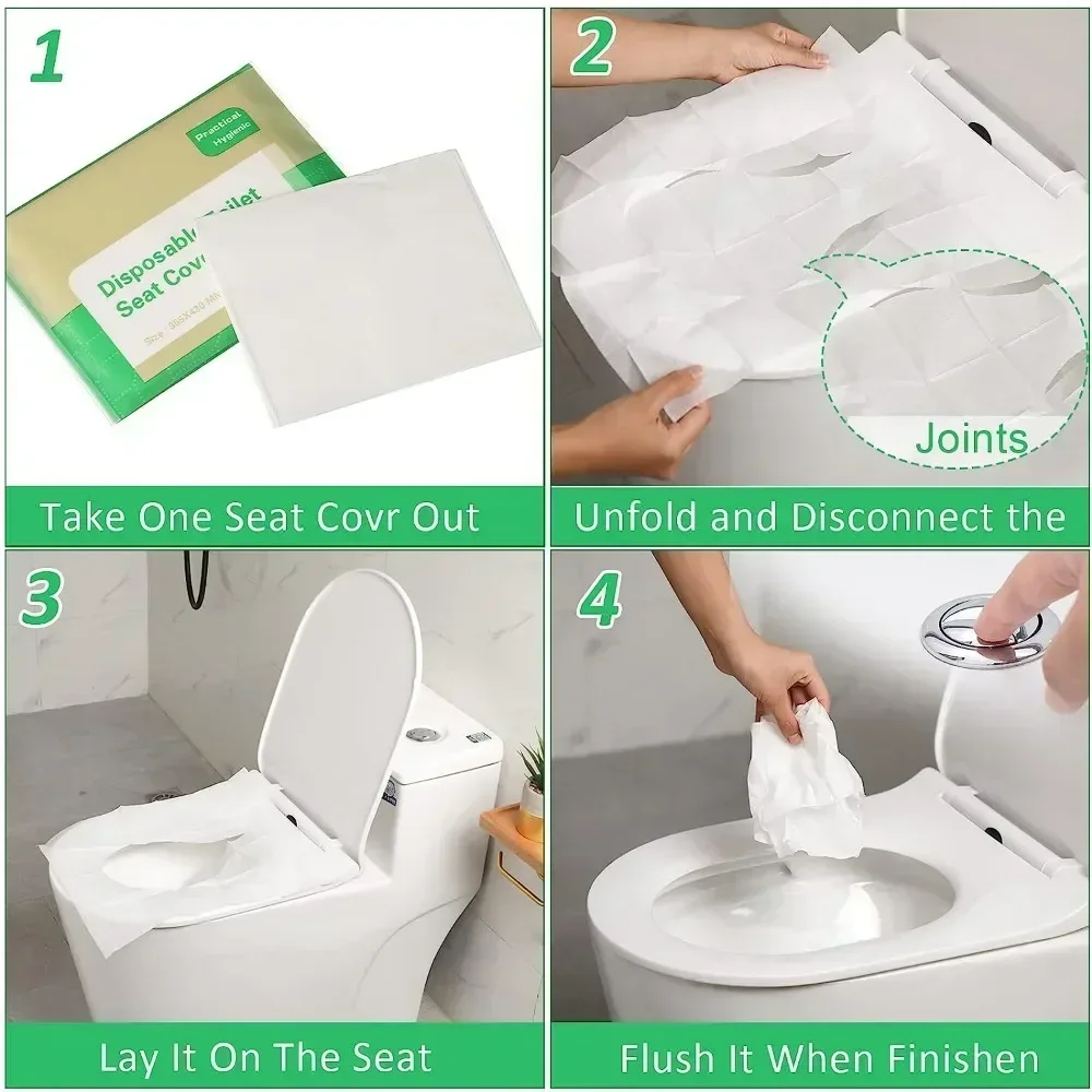 Paper Waterproof Soluble Water Covers Type Travel Camping Hotel Bathroom Accessories Portable Disposable Toilet Seat