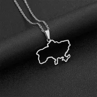 Fashion Outline Ukraine Map Pendant Necklace For Women Girls Stainless Steel Gold Color Heart Flag Ukrainian Party Jewelry Gifts - Image 5