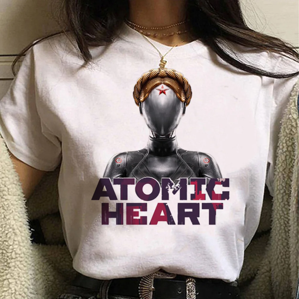 

Женская комиксная футболка Atomic Футболка с сердцем y2k, японская одежда для девушек в стиле 1920-х годов