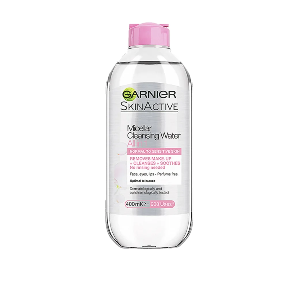 GARNIERMakeupRemoverLiquid400mlFaceEyeLip3in1MakeupRemoval