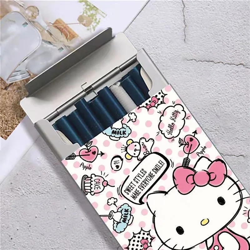 

Sanrio Hello Kitty Cigarette Case Cartoon Cute Ultra Thin Aluminum Alloy Cigarette Box Men and Women Current 20 Units Capacity