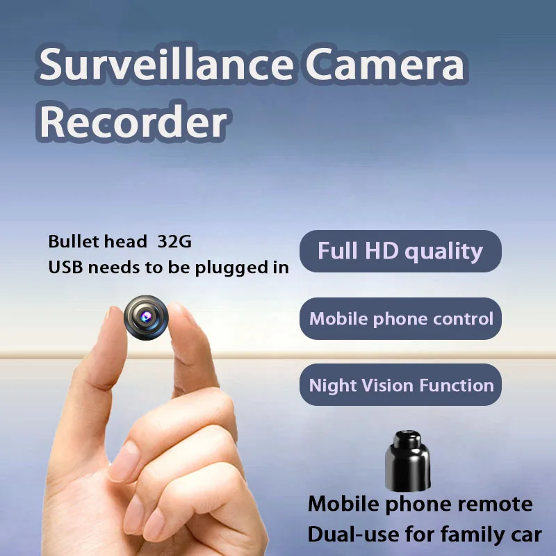 D Brand Full Hd Camera Mini Monitor Camera, No Need for Power or Drilling, Security Protection, Night Vision, Motion Detection, 360-Degree No Blind Spots, Security Mini Camera with Built-In Battery, Micro Sd Card Loop Recording Recorder, Portable, Suitable for Home Mobile Remote Indoor Security, Built-In Night Vision Function, Non-Pinhole, Outdoor Indoor Home Use, Connected to Mobile Phone for Remote Photography and Video Recording