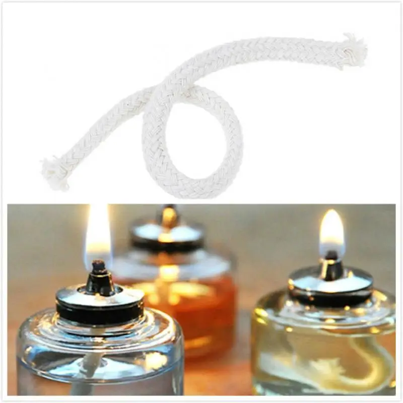 5Pcs Long DIY Burner Alcohol Wick Rope Cotton Wick Round Cotton Kerosene  Oil Lamp Wicks 15cm