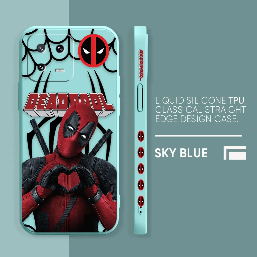 thumbnail image 1 of Phone Case For Xiaomi POCO F3 F4 F5 M2 M3 M4 M5 X2 X3 X4 X5 GT Pro 4G 5G Capa Funda Simple Liquid Silicone Case Marvel Deadpool, 1 of 5