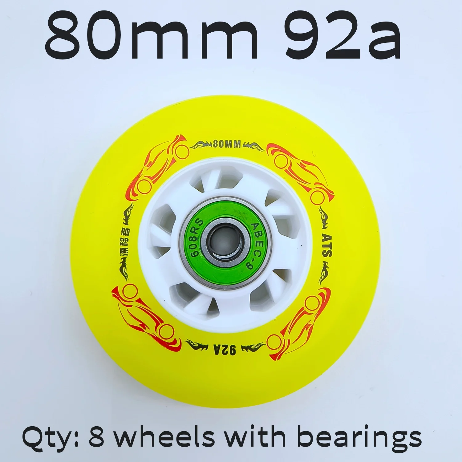 Inline skate wheel roller wheel 72mm 76mm 80mm including bearings 8wheels/lot
